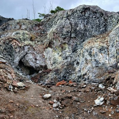 a close up of a rock