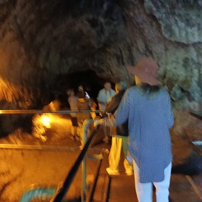 a man standing in front of a building