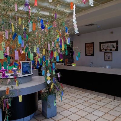 a group of people in a room